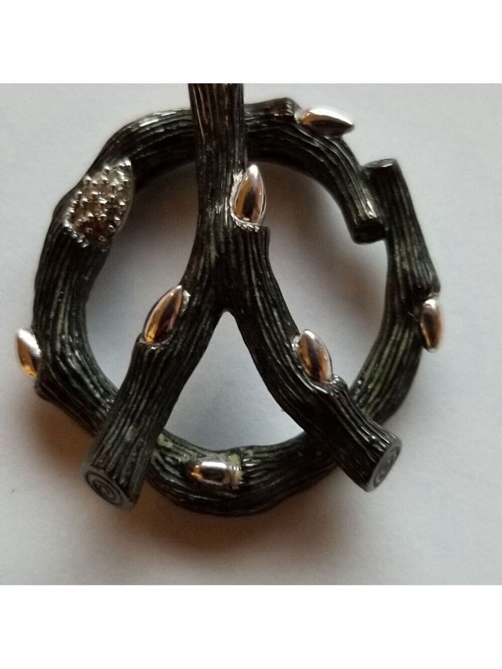 Stephen Dweck Vintage Sterling Silver Diamond Branch Charm Necklace. - Picture 5 of 6